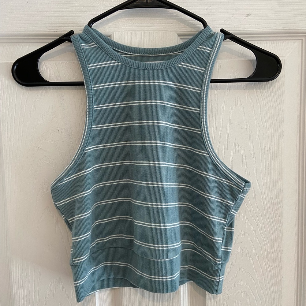 Colsie Dark Teal Sleeveless Cropped Tank Top